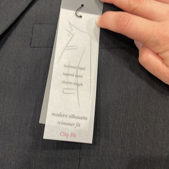 NWT Perry Ellis Portfolio Men’s Dress Suit Modern Silhouette Trimmer Fit Black - Picture 10 of 12